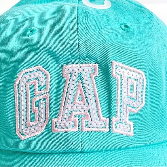 Gap Kids Shimmer Aquatide Gap Logo Baseball Hat Size L/XL New With Tags - Picture 6 of 12